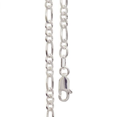 Silver Figaro Style Necklace 50 cm