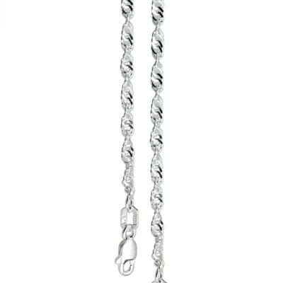 Silver Singapore Link Necklace - 55 cm