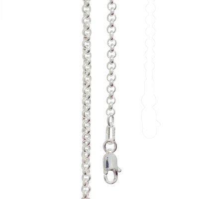 Silver Belcher Link Necklace - 40 cm