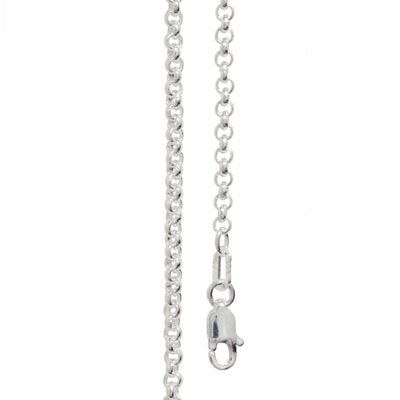 Silver Belcher Link Necklace - 55 cm