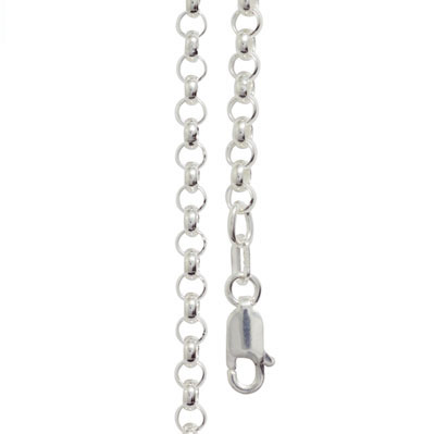 Sterling silver belcher link necklace 55 cm