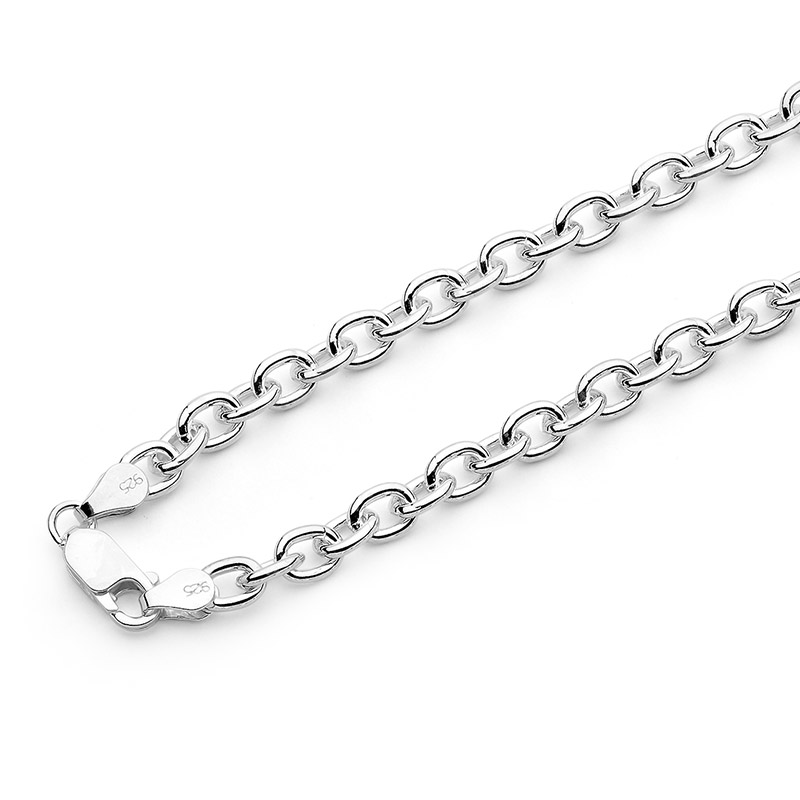 Heavy Silver Trace Link Necklace - 50 cm.