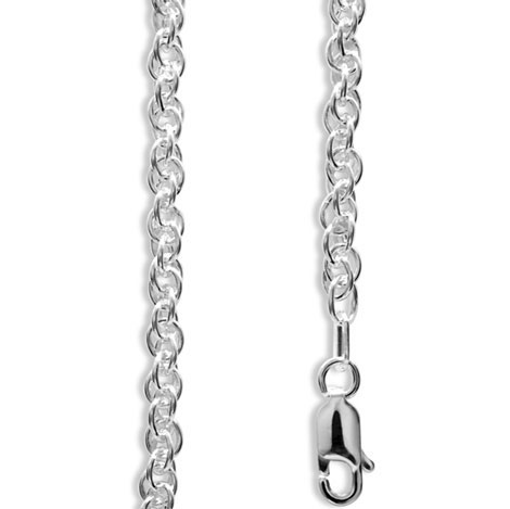 Silver Double Link Necklace - 45 cm