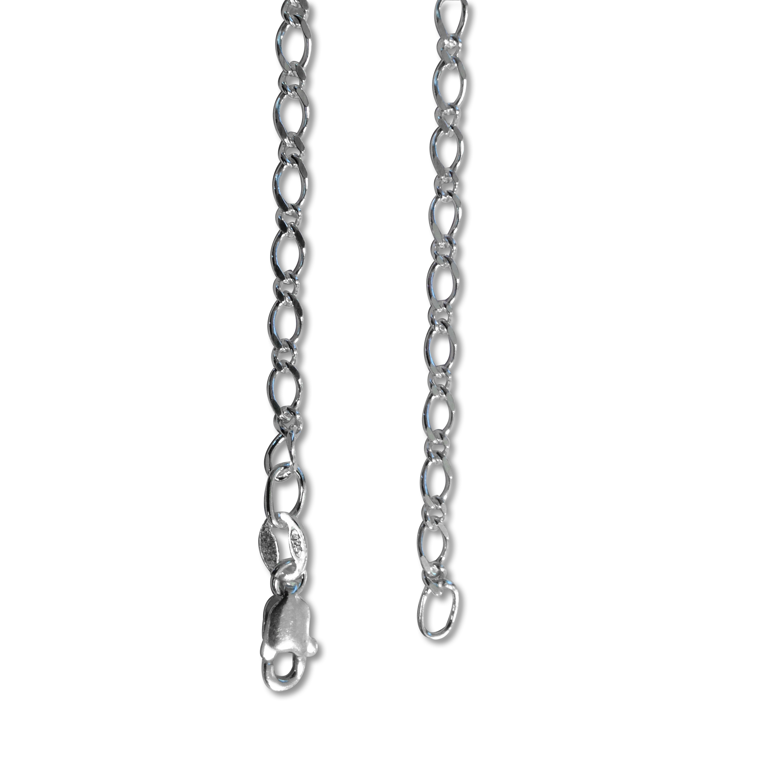Silver Figaro 1+1 Link Necklace - 50 cm