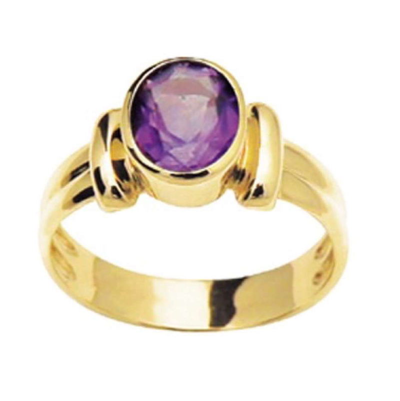 French Style Amethyst Bezel Ring