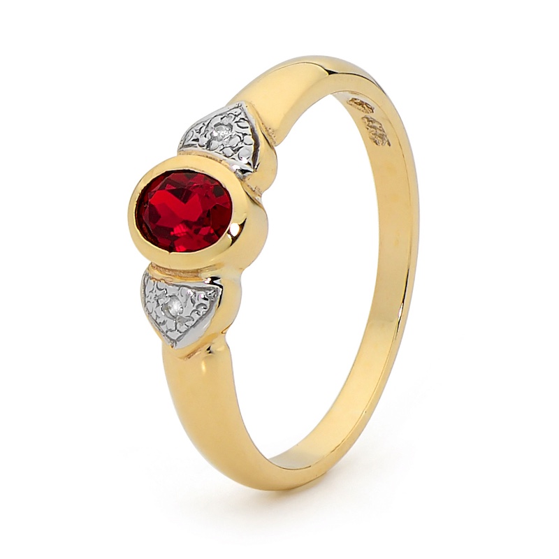Created Ruby and Diamond Bezel Ring
