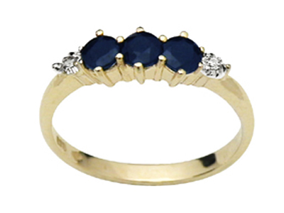 Sapphire and Diamond Bridge Ring