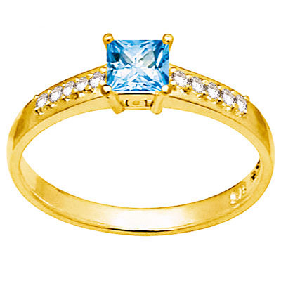 Blue Topaz and Diamond ring