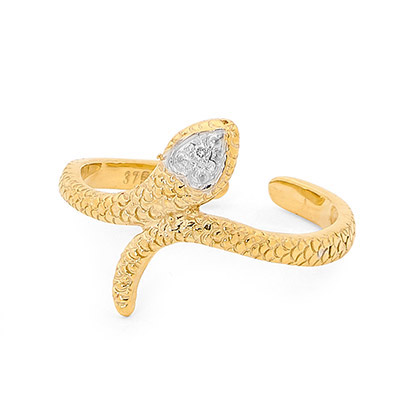 Snake Toe Ring with Diamond