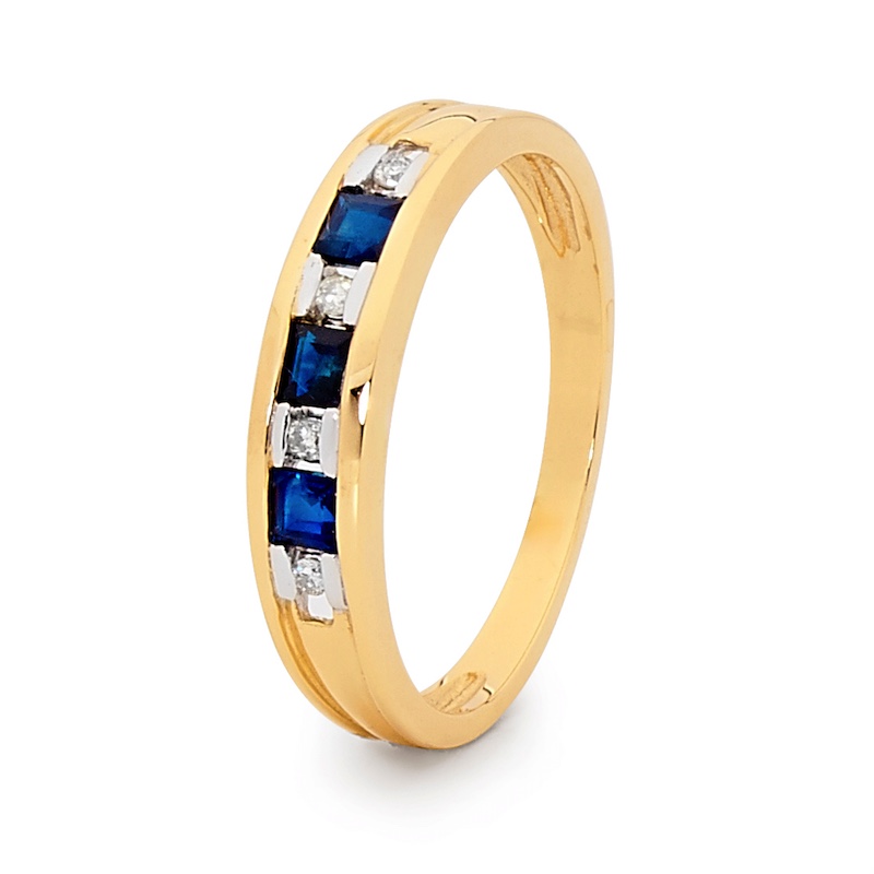 Sapphire Ring - Three Stone - Anniversary
