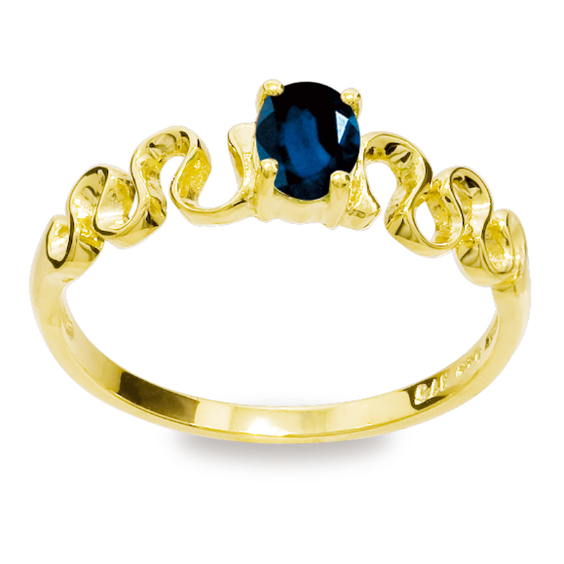 Sapphire Ring - Cute - Swirly Ribbon