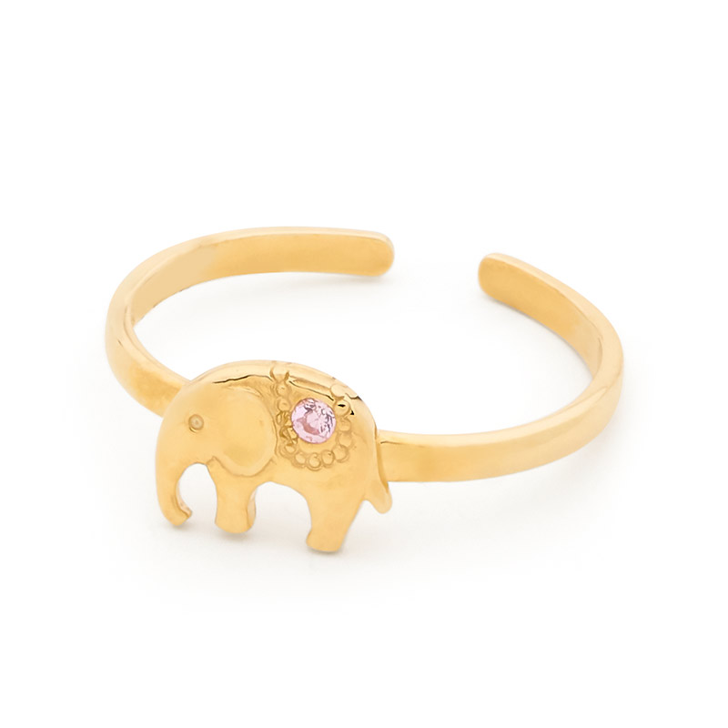 Girls First Gold Ring - Elephant