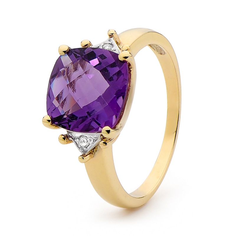 Amethyst and Diamond Dress Ring (W)