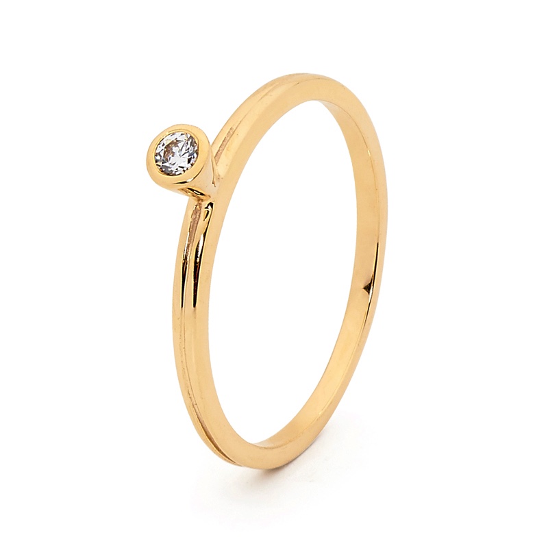Stackable Fun Ring with Cubic Zirconia