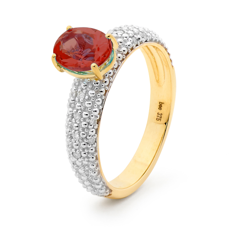 Dress Ring with Ruby and Diamond