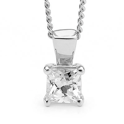 Sterling Silver pendant with Cubic Zirconia