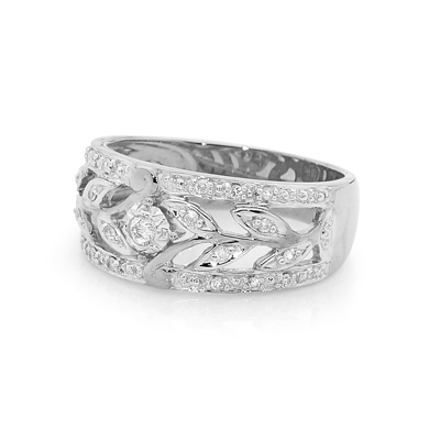 Ladies Silver Dress Ring with CZ