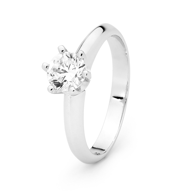 Silver Solitaire with Zirconia &quot;New Yorker&quot;