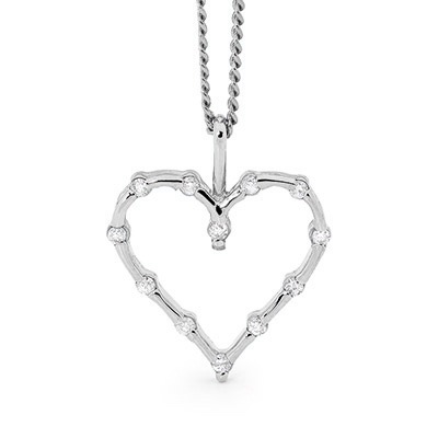 Romantic Silver Heart with Cubic Zirconia