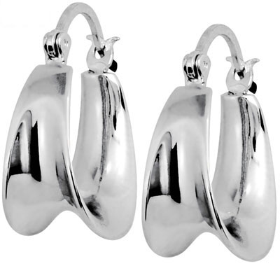 Silver gipsy hoop earrings