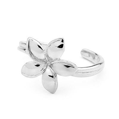 Shiny Frangipani Silver Toe Ring