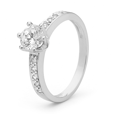 Silver Engagement Style Ring with CZ