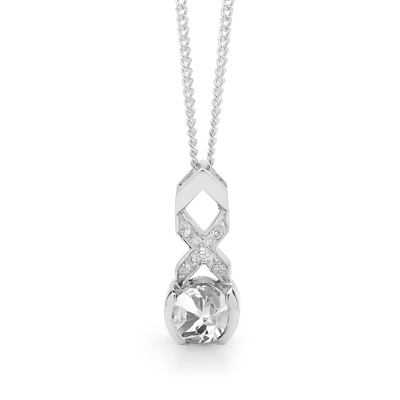 Silver Kiss pendant with Cubic Zirconium