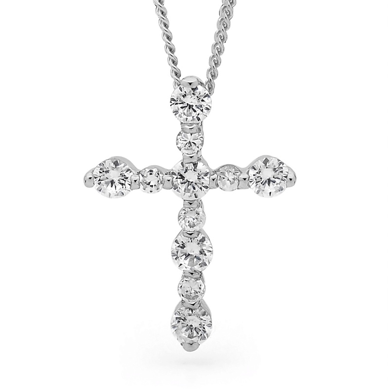 Cubic Zirconia Cross Pendant