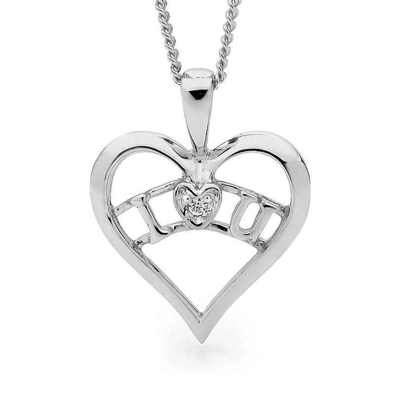 I Love You - Heart Pendant - Silver