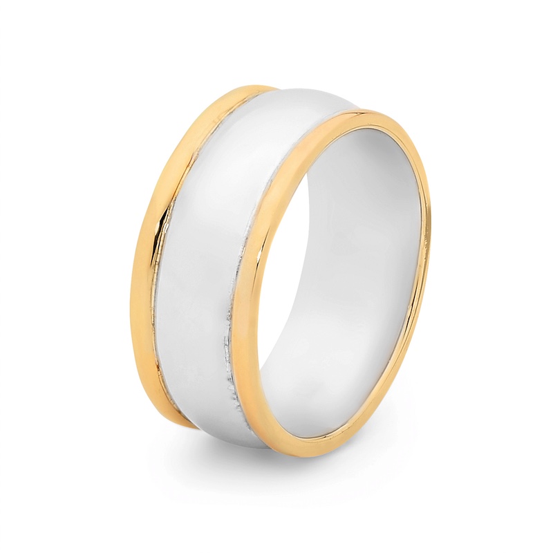 Mens Ring with Solid Gold Sides