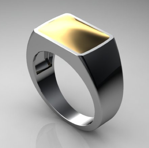Jackson 925 Silver Ring with Gold Inlay