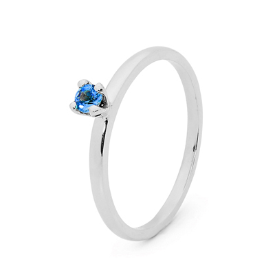 Mix & Match Silver Ring with Blue Spinel