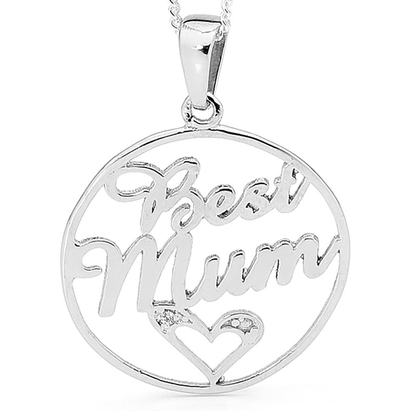 Sterling Silver Best Mum Pendant