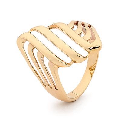 Gold Ring - Wide Band - Folded Ribbon