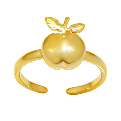 Gold Toe Ring "Apple"