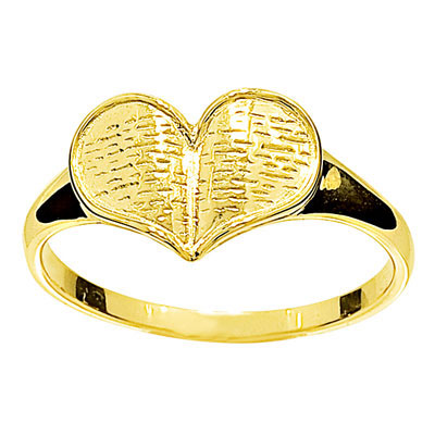 Open book gold heart ring