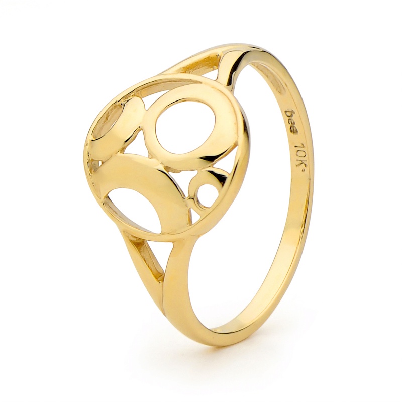 Gold Fashion Ring - Circles in Circle