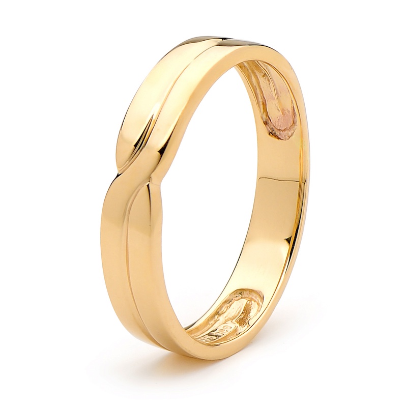 Gents Gold Plait Wedding Ring