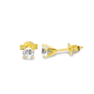 Diamond Solitaire Stud Earrings - TDW = 0.10 carat