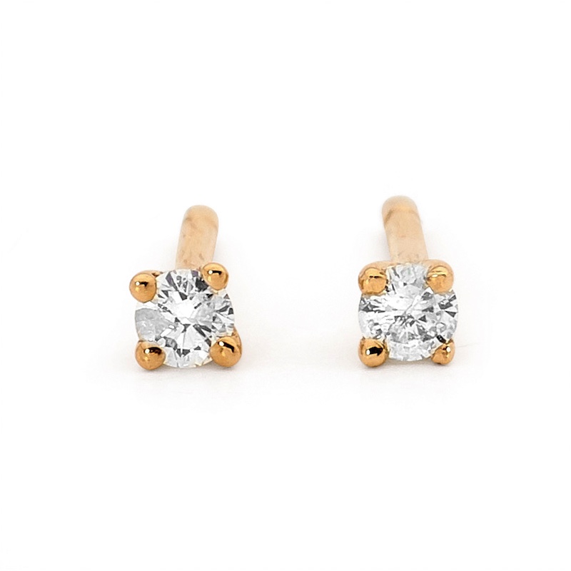Diamond Solitaire Stud Earrings - 0.10 Carat (TDW)