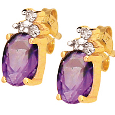 Amethyst and Diamond earrings