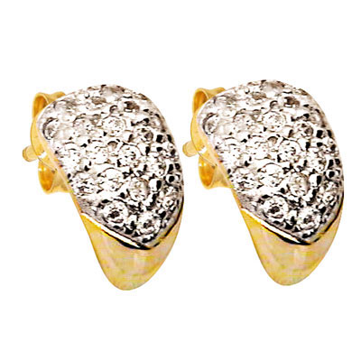 Pave Set Huggie Earrings