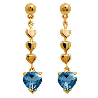 Blue Topaz Earrings "Love Drops"
