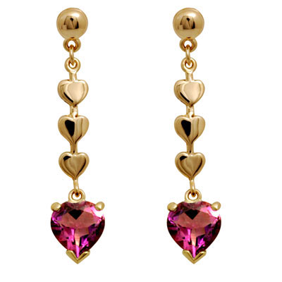 Pink Cubic Zirconia Drop Earrings