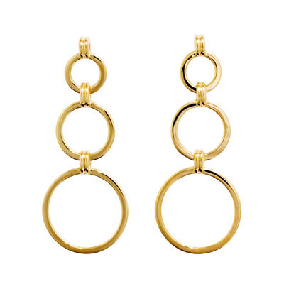 Three hoop earrings in 9 ct. gold