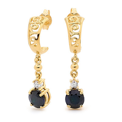 Sapphire and Diamond Drop Earrings