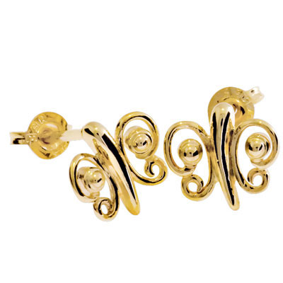 Cute 9 ct. gold butterfly earrings
