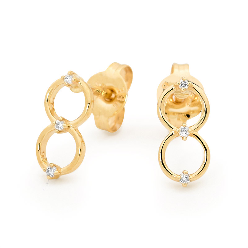 Lucky Eight Diamond Earrings - Micro Gems