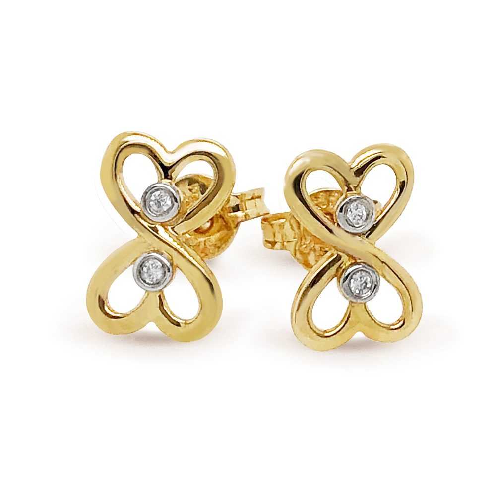 Infinity Hearts Earrings with Diamonds