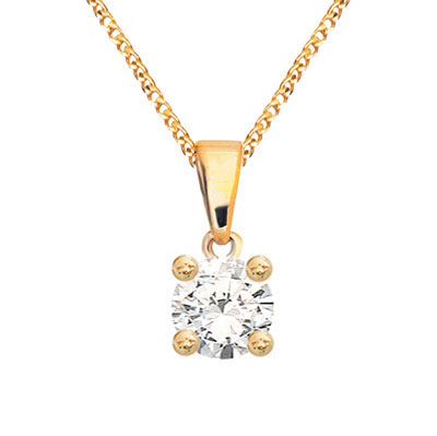 Diamond Solitaire Pendant - 0.15 Carat